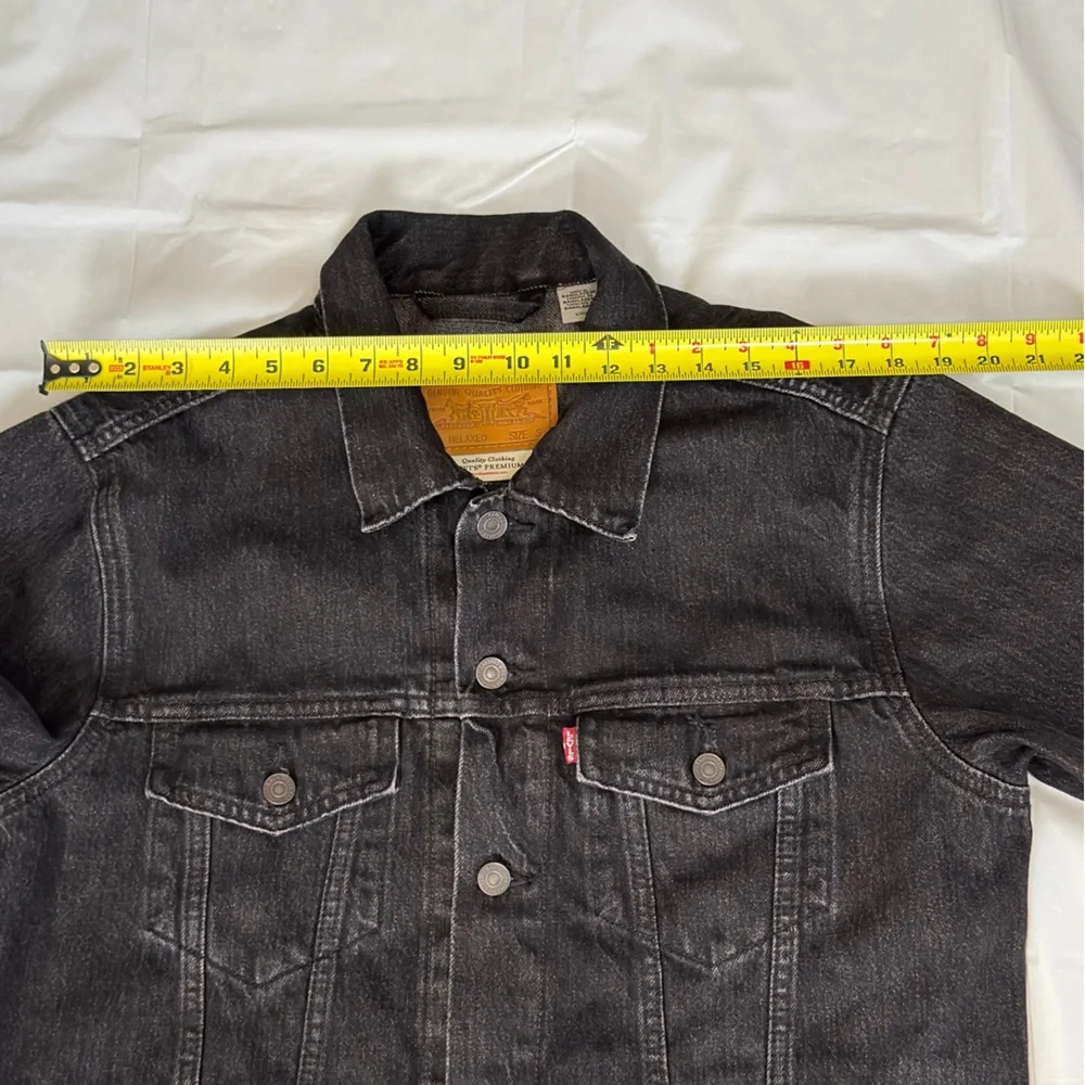 Levi’s Premium “Big E” Denim Jacket Black Size Small Mens Relaxed Fit Classic - Picture 11 of 11